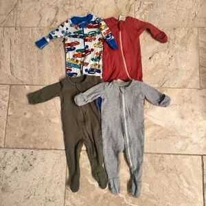 Hanna Andersson parade Owlivia organic cotton zip baby infant pajama onesie 0-3